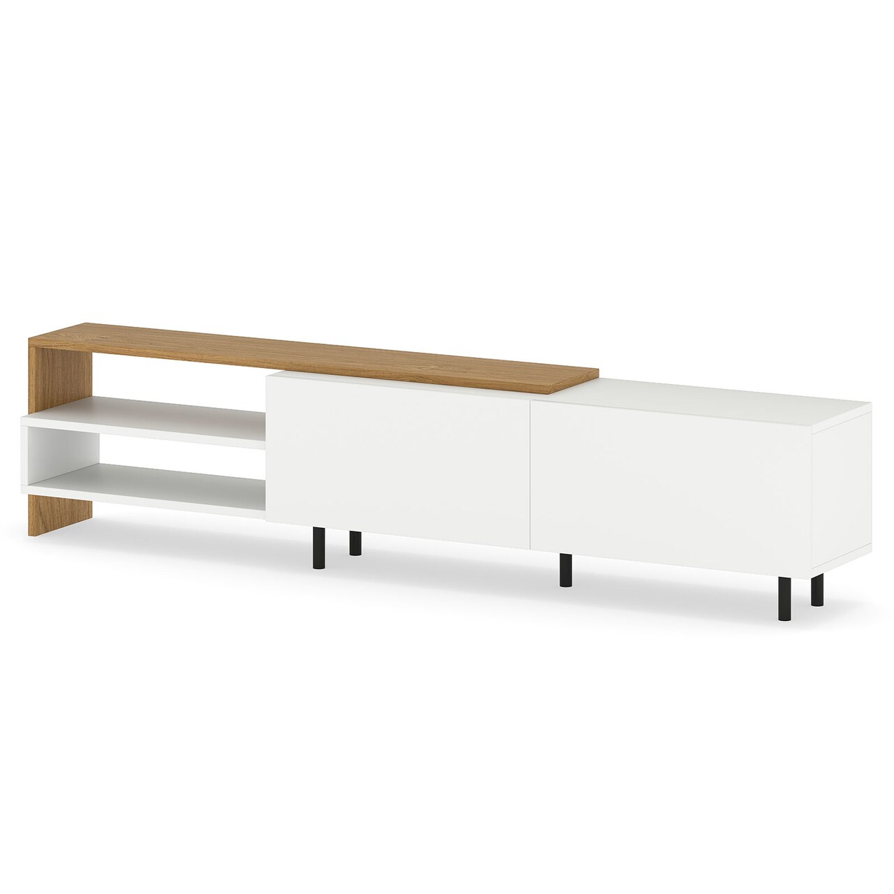 Modern TV Stand for 80 Inch TVs with Storage Shelves and Cabinets